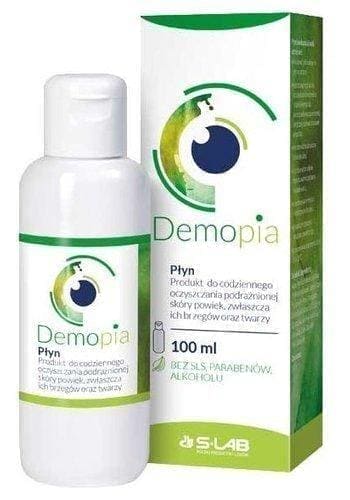 Demopia liquid 100ml cleansing and care of irritated eyelid skin UK