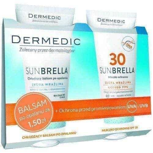 Dermedic Sunbrella Protective Lotion SPF30 200g + Cooling Lotion after sun 200g UK