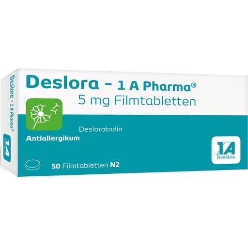 DESLORA 1A Pharma desloratadine 5 mg film coated tablets UK