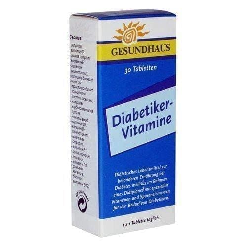 DIABETIC Vitamins for diabetics 30 tablets, DIABETIKER Vitamine UK