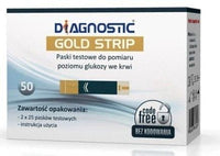 DIAGNOSTIC Gold Strip test strip x 50 pieces, blood glucose measurement UK