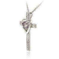 Diamond Accent Cross Necklace UK