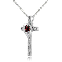 Diamond Accent Cross Necklace UK