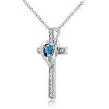 Diamond Accent Cross Necklace UK