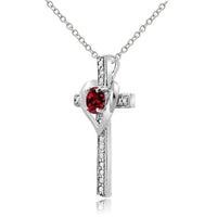 Diamond Accent Cross Necklace UK