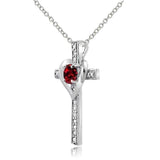 Diamond Accent Cross Necklace UK