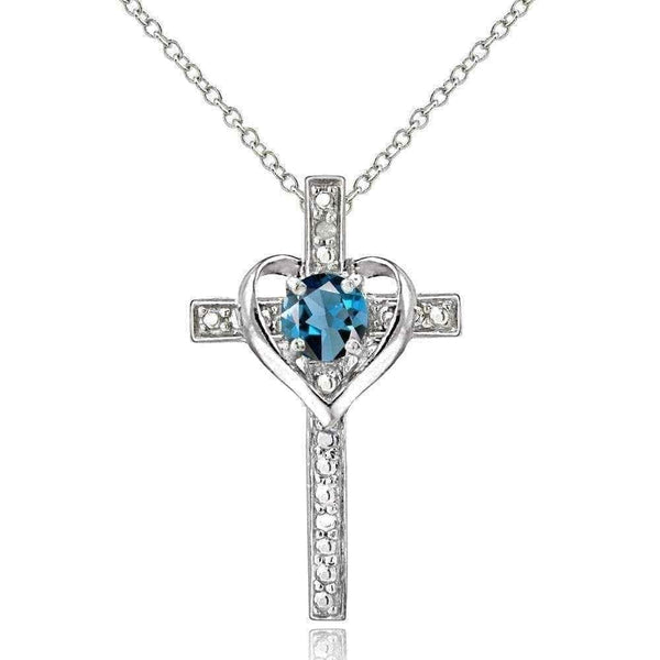Diamond Accent Cross Necklace UK