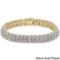 Diamond Bracelet Silver or Gold Overlay UK