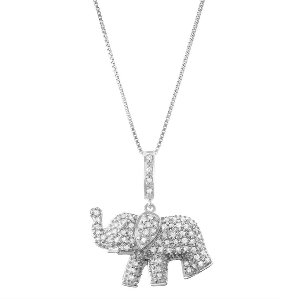 Diamond Elephant Pendant Necklace UK