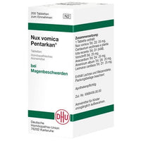 Digestive diseases, Stomach disorders list, NUX VOMICA PENTARKAN tablets UK