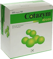 Digestive enzymes in indigestion, COTAZYM 40,000 capsules UK