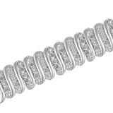 Divina Silvertone 1ct TDW Diamond Tennis Bracelet UK