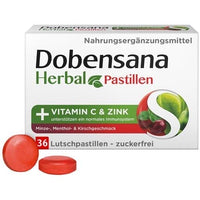 DOBENSANA Herbal Cherry Flavored Vit.C & Zinc Pastiles UK