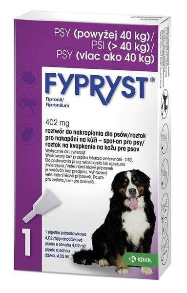 Dog fleas and lice, Fypryst 402 mg Spot-on solution for dogs 40 - 60 kg UK