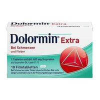 DOLORMIN extra film-coated tablets 10 pc for pain and fever UK