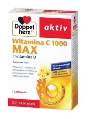 Doppelherz Aktiv Vitamin C 1000 Max + Vitamin D x 30 tablets UK