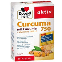 DOPPELHERZ Curcuma 750 capsules UK