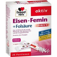 DOPPELHERZ Eisen-Femin, Iron and folic acid, Vitamin B6 and B12 UK