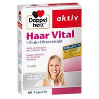 DOPPELHERZ Hair Vital + Zinc + Millet Extract Capsules 60 pc UK