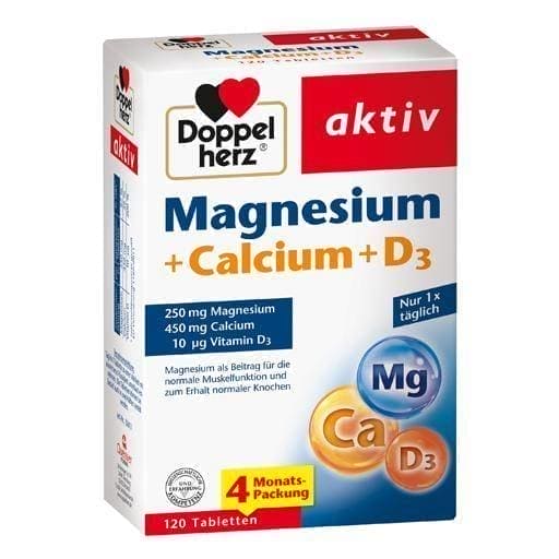 DOPPELHERZ Magnesium + Calcium + D3 tablets 120 pc UK