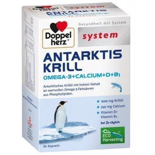 DOPPELHERZ SYSTEM KRILL 60 capsules Antarktis, EPA and DHA, Krill oil UK