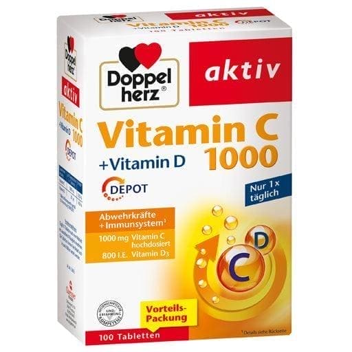 DOPPELHERZ Vitamin C 1000, Vitamin D UK