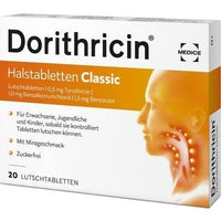 DORITHRICIN throat tablets Classic 20 pc tonsillitis treatment UK