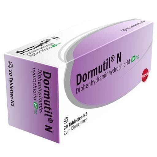 DORMUTIL N tablets 20 pc Diphenhydramine hydrochloride UK