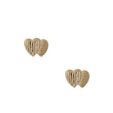 Double heart stud earrings UK