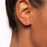 Double heart stud earrings UK