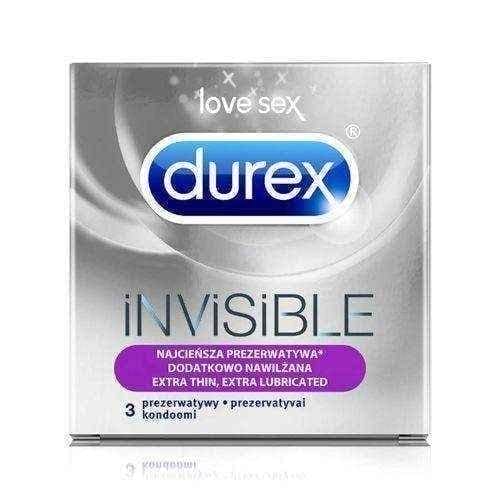 DUREX Invisible condoms extra lubricated x 3 pieces UK