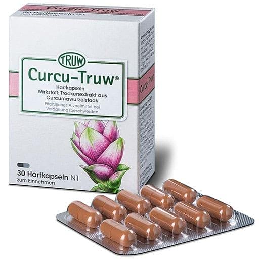 Dyspeptic symptoms, curcuma, bile duct system, CURCU TRUW hard capsules UK