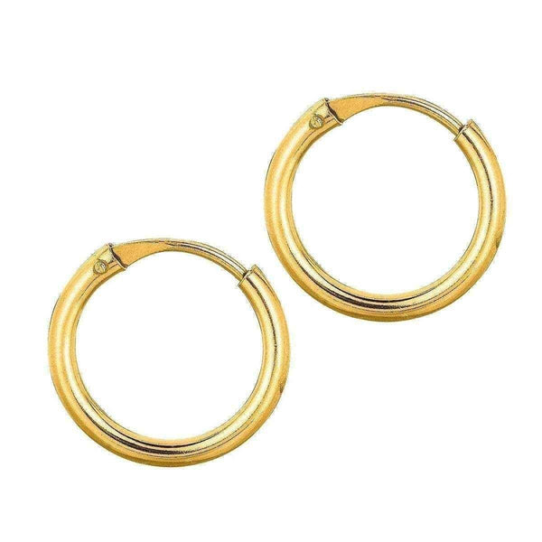 Earrings for women 14k Yellow Gold Endless Hoop Earrings w/ Hidden Snap Backs (10 mm) UK