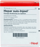 Eczema, neurodermatitis, psoriasis, erythematosus, porphyria, HEPAR SUIS Injeel ampoules UK