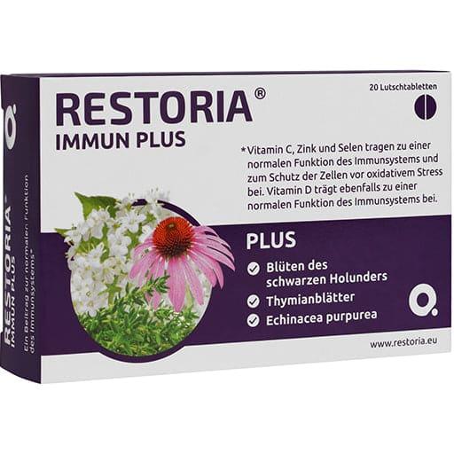 Elderflower, echinacea and thyme, RESTORIA IMMUN PLUS lozenges UK