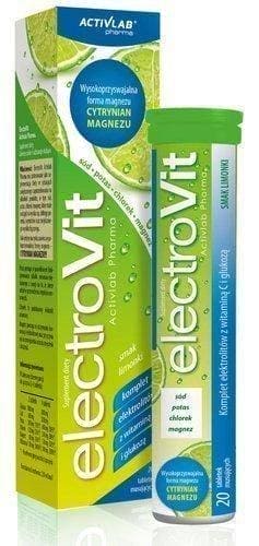 ElectroVit lime flavor x 20 potassium, magnesium, vitamin C effervescent tablets UK