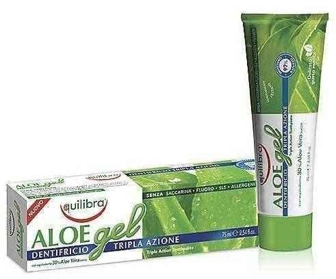 EQUILIBRA toothpaste with a triple action aloe vera gel 75ml UK