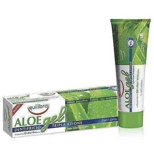 EQUILIBRA toothpaste with triple action 75ml aloe gel UK