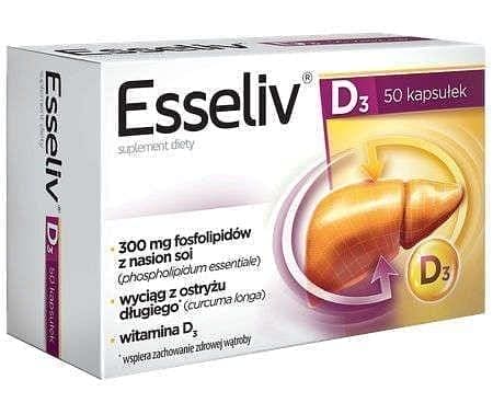 Esseliv D3, soy phospholipids, turmeric extract, vitamin D3 UK