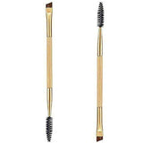 Eyebrow brush Bamboo Handle Dual-head + Eyebrow Comb Makeup Brush Golden UK