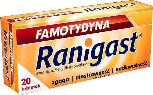Famotidine Ranigast, treatment of heartburn, indigestion, acidity UK