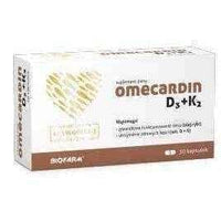 Fat soluble vitamins, Vitamin E, D and K , Omecardin D3 + K2 x 30 capsules UK