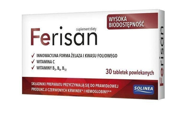 Ferisan x 30 tablets iron, vitamin C, folic acid, B vitamins UK