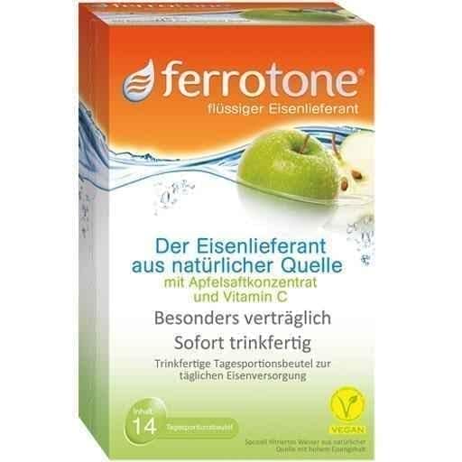 FERROTONE iron with apple concentrate and vitamin C bag. 14X25 ml UK