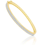 Finesque 1ct TDW Diamond Bangle with Bonus Hoop Earrings - Rose UK