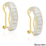 Finesque 1ct TDW Diamond Bangle with Bonus Hoop Earrings - Rose UK