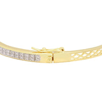 Finesque 1ct TDW Diamond Bangle with Bonus Hoop Earrings - Rose UK
