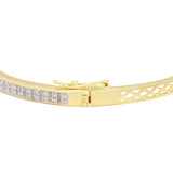 Finesque 1ct TDW Diamond Bangle with Bonus Hoop Earrings - Rose UK