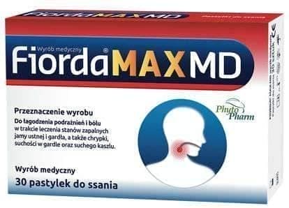 Fiorda MAX MD x 30 lozenges throat pain, irritated throat UK