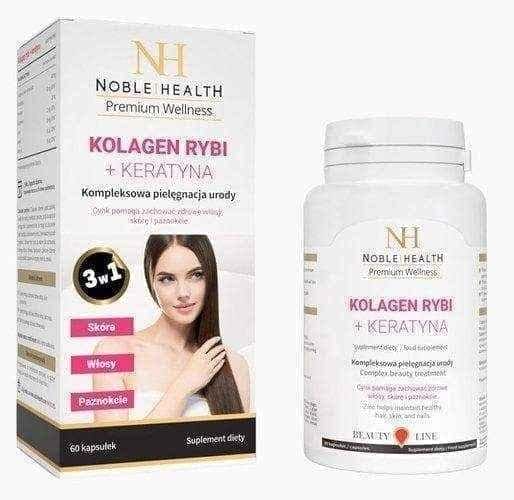 Fish collagen + Keratin Noble Health x 60 capsules UK